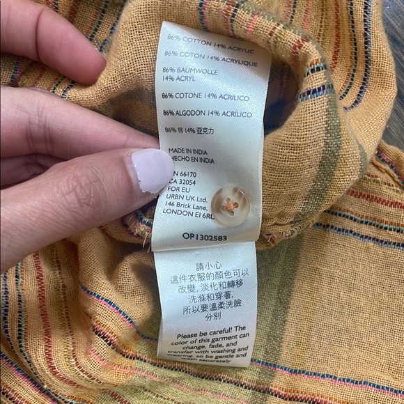 Anthropologie Plaid Blouse in Yellow and Green - Picture 7 of 9